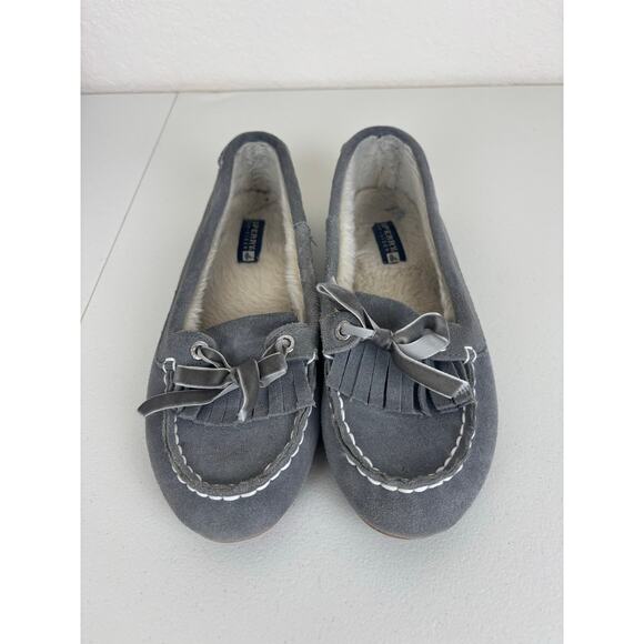Sherry Top-Sider Gray Suede Leather Moccasin Size 8 - Picture 1 of 5